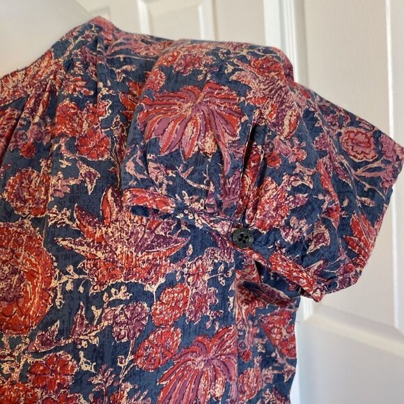 Chaps Long Sleeve Pull On Relaxed Floral Blouse Casual - Picture 5 of 9